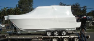 boat wrapped in shrink wrap