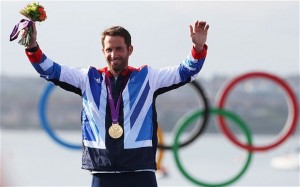 Sir Ben winning a gold medal